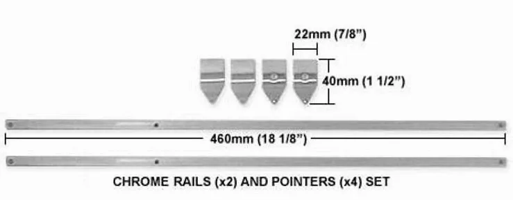 Quality Scoreboard Rails & Pointers in Brass or Chrome - Billiards and ...